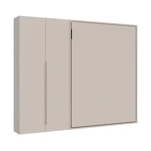 Lit escamotable vertical français Versia Sofà 140 avec armoire gauche 2 portes Argilla Lit escamotable vertical français Versia Sofà 140 avec armoire gauche 2 portes Argilla