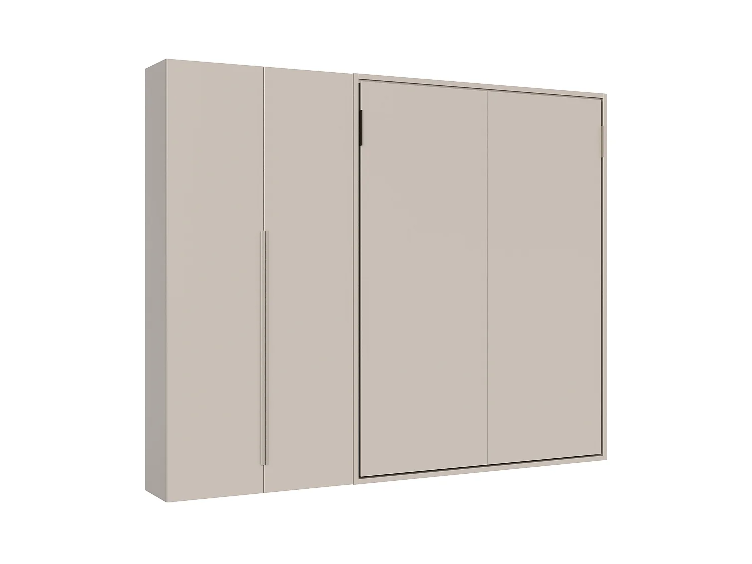 Lit escamotable vertical français Versia Sofà 140 avec armoire gauche 2 portes Argilla