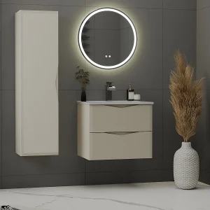 Ellie Cachemire enkel wastafelmeubel met 60cm inzetwastafel en sokkel Ellie Cachemire enkel wastafelmeubel met 60cm inzetwastafel en sokkel