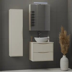 Ellie Cachemire enkel wastafelmeubel 60cm en sokkelset Ellie Cachemire enkel wastafelmeubel 60cm en sokkelset