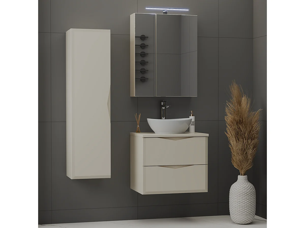 Ellie Cachemire enkel wastafelmeubel 60cm en sokkelset