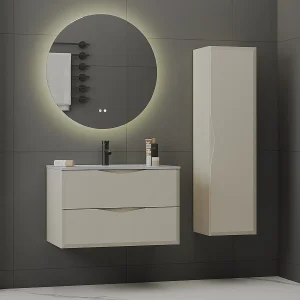 Ellie Cachemire enkel wastafelmeubel met 80cm inzetwastafel en sokkel Ellie Cachemire enkel wastafelmeubel met 80cm inzetwastafel en sokkel