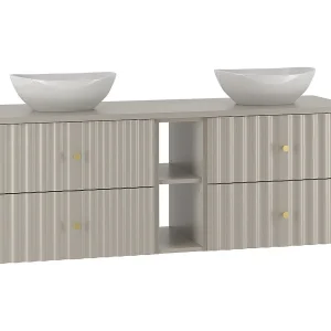 Dubbele wastafel 140cm 2 nissen Izae Cachemire