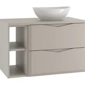 Ellie Cachemire enkele wastafel 80cm 2 nissen