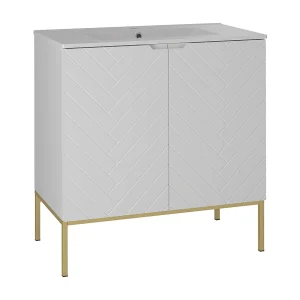 Enkele wastafel 80cm op poten Daria Wit Enkele wastafel 80cm op poten Daria Wit