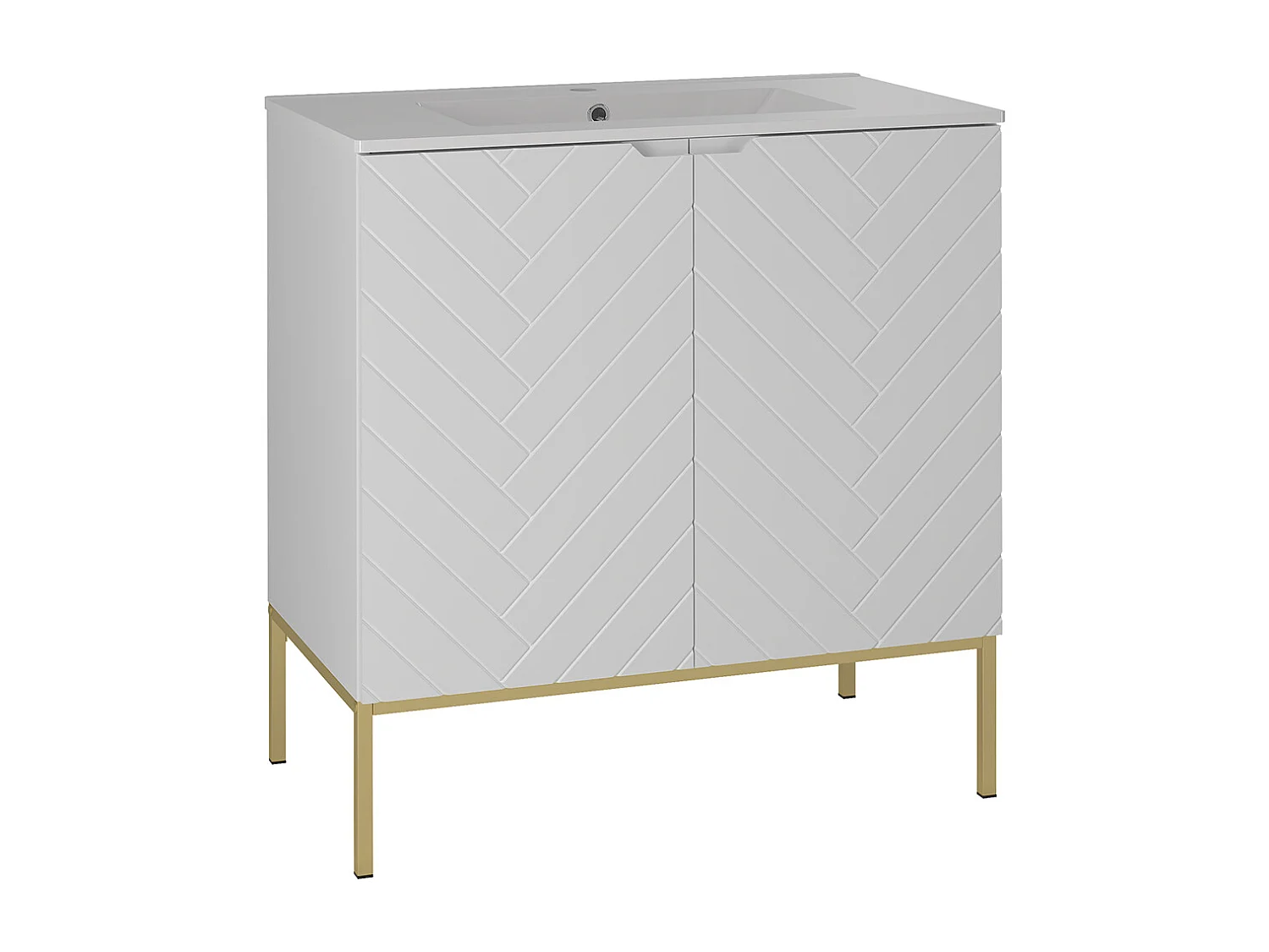 Enkele wastafel 80cm op poten Daria Wit