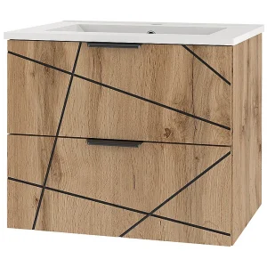 Meuble enkele wastafel ingebouwd 60cm Teren Hout