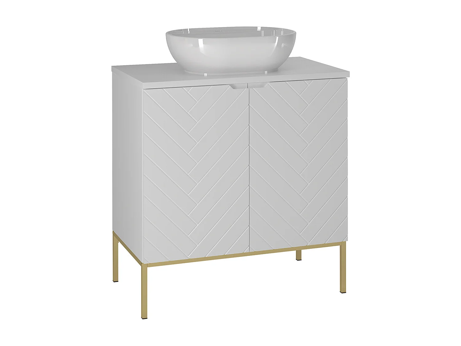 Enkele wastafel 80cm op poten Daria Wit