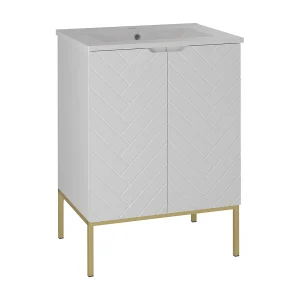 Enkele wastafel 60cm op poten Daria Wit Enkele wastafel 60cm op poten Daria Wit