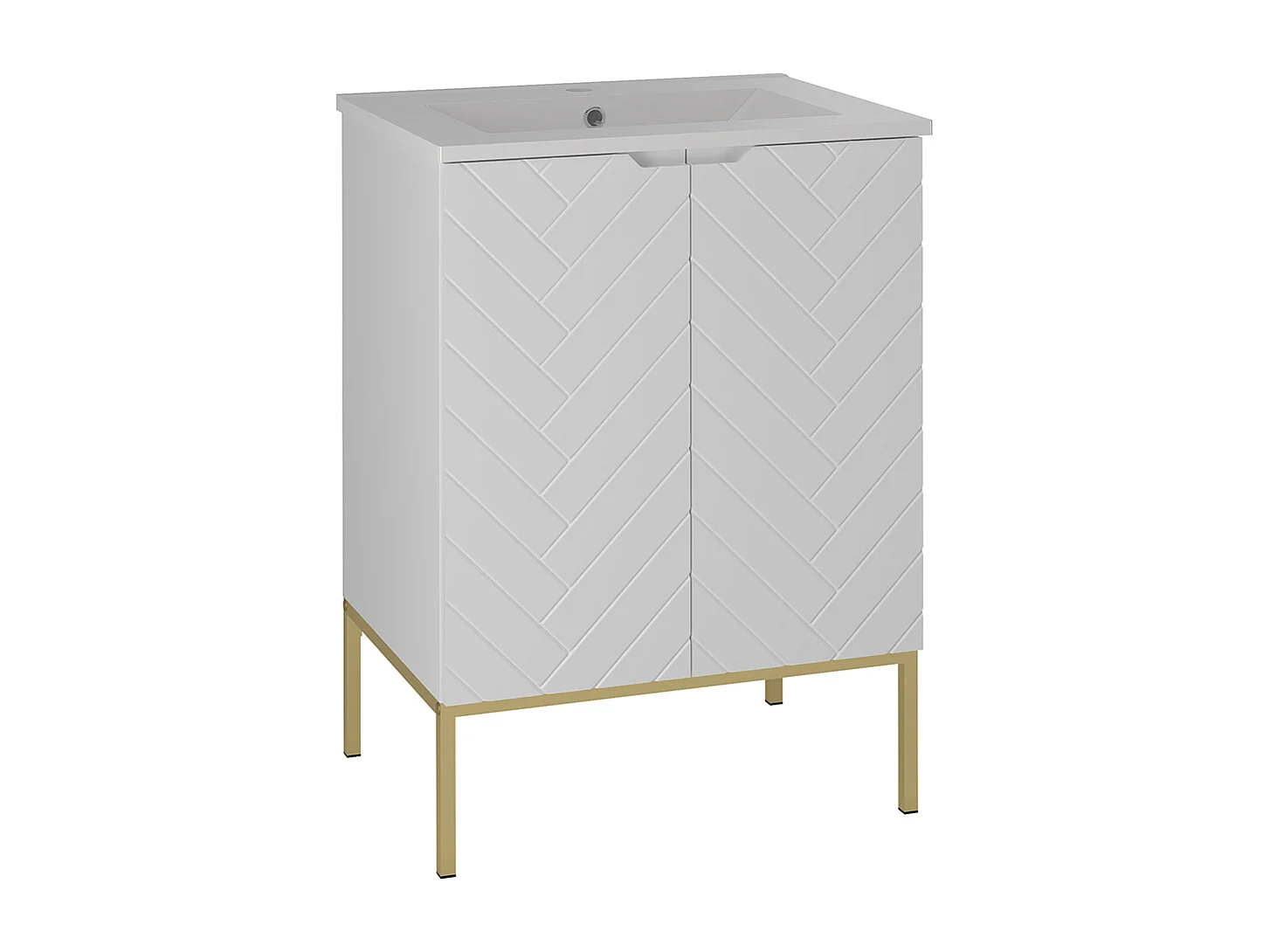 Enkele wastafel 60cm op poten Daria Wit