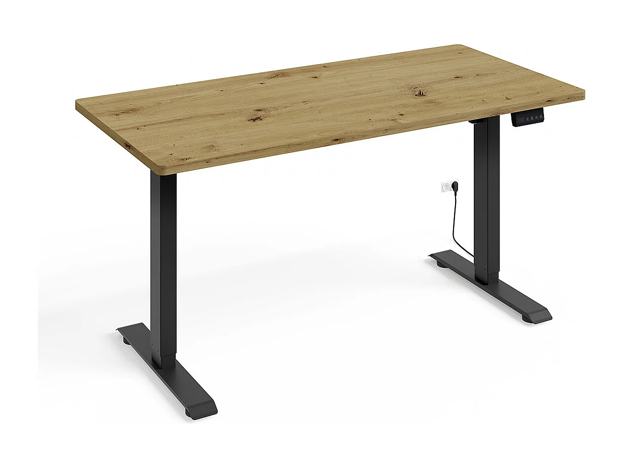 Elektrisch bureau 140 cm Ergo Hout en Zwart