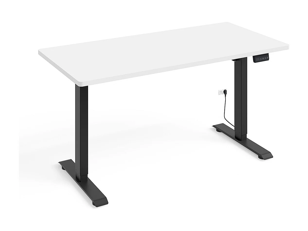 Elektrisch bureau 140 cm Ergo Wit en Zwart