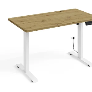 Elektrisch bureau 120 cm Ergo Hout en Wit