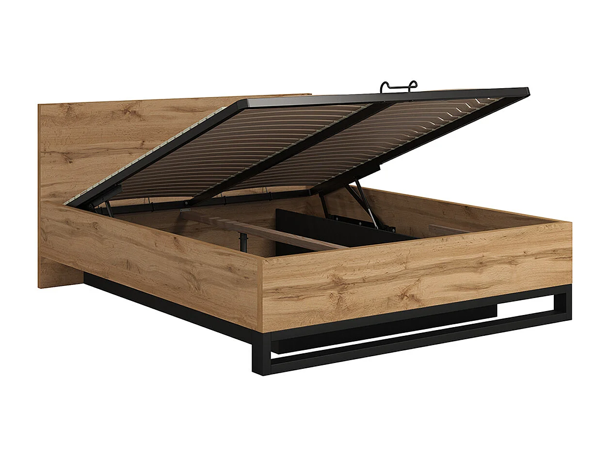 Eden Wood en Zwarte bedstee 160x200 inclusief lattenbodem