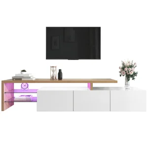 Dressoir met 4 deuren en 2 lades – hout – hoogte 150cm – naturel blad