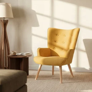 Fauteuil van stof VATELY – Mosterdgeel – Koop nu eenvoudig en goedkoop online Fauteuil van stof VATELY – Mosterdgeel – Koop nu eenvoudig en goedkoop online