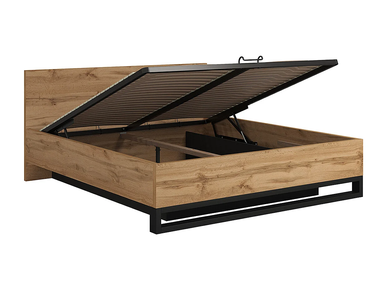 Eden Wood en Zwarte bedstee 180x200 inclusief lattenbodem