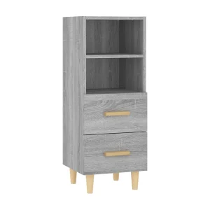 Dressoir 34,5x34x90 cm bewerkt hout grijs sonoma eikenkleurig