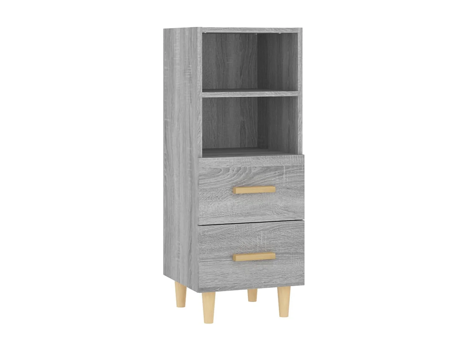 Dressoir 34,5x34x90 cm bewerkt hout grijs sonoma eikenkleurig