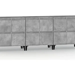 Dressoirs 3 st 60x35x70 cm bewerkt hout betongrijs Dressoirs 3 st 60x35x70 cm bewerkt hout betongrijs