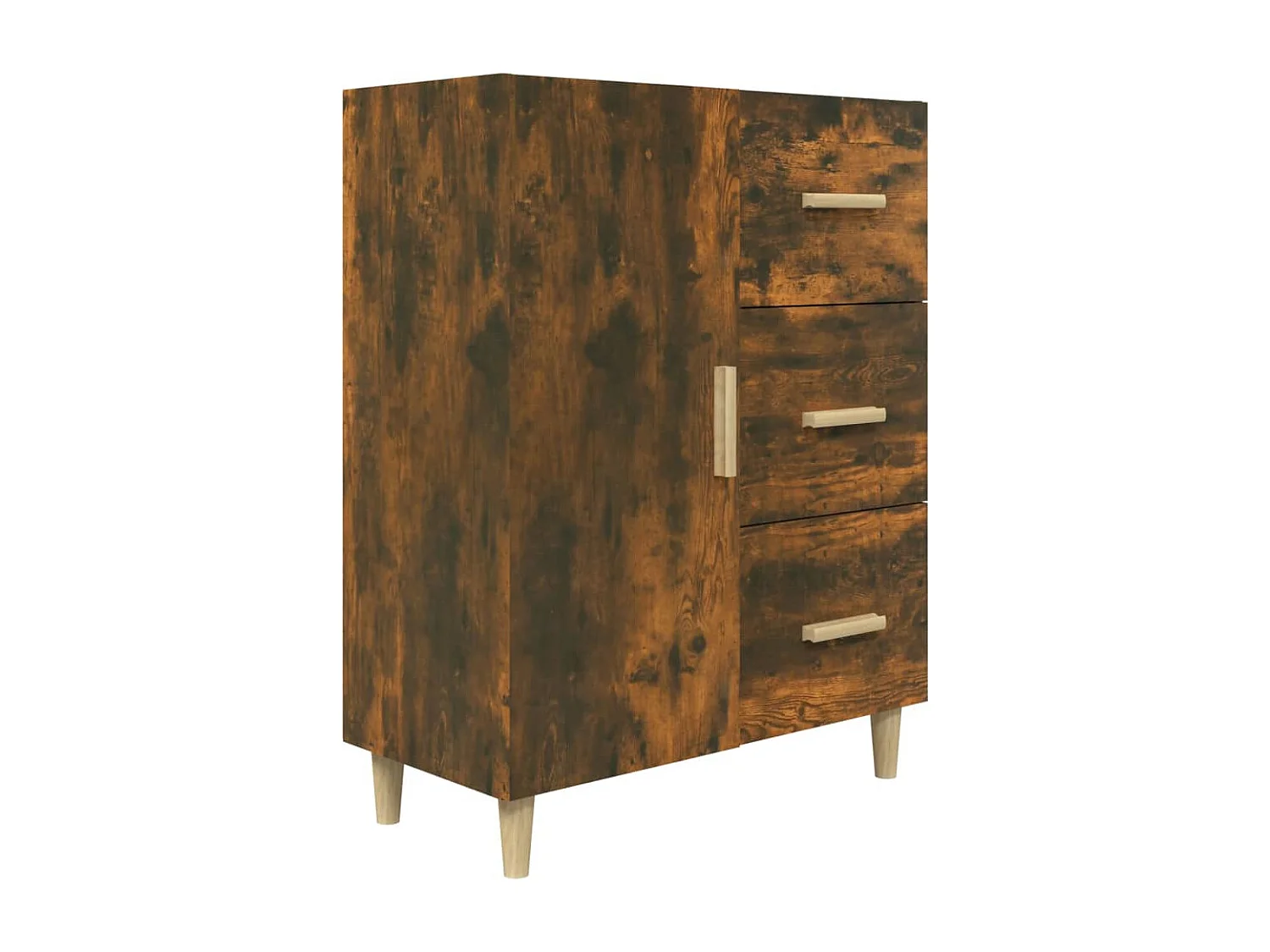 Dressoir 69,5x34x90 cm bewerkt hout gerookt eikenkleurig