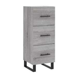 Dressoir 34,5x34x90 cm bewerkt hout grijs sonoma eikenkleurig