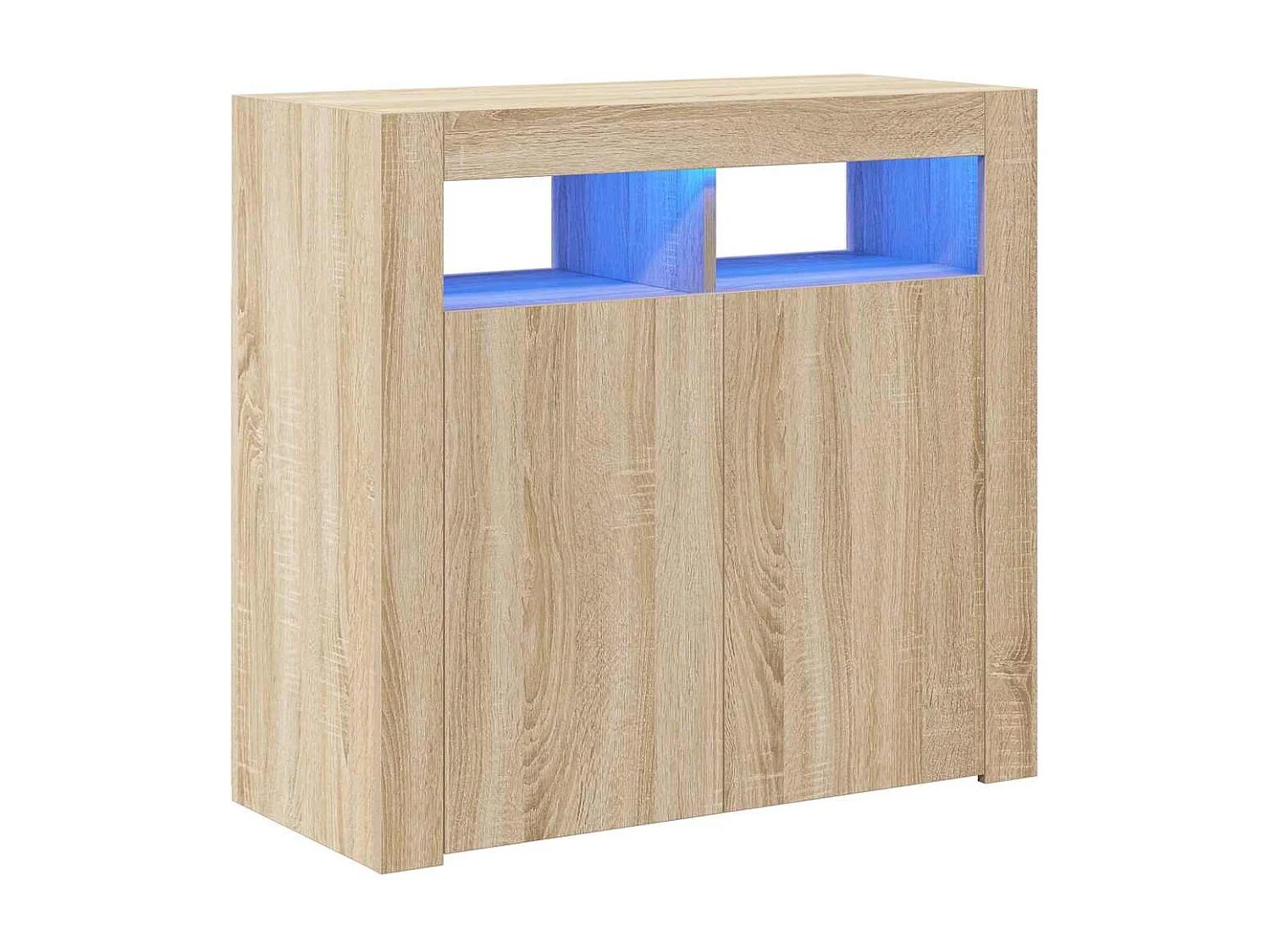 Dressoir met LED-verlichting 80x35x75 cm sonoma eikenkleurig