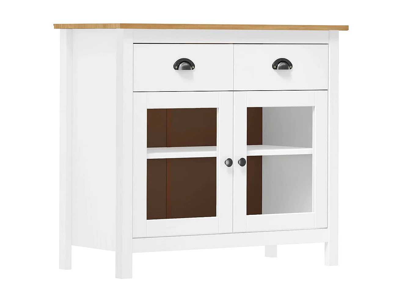 Dressoir Hill Range 90x40x80 cm massief grenenhout wit