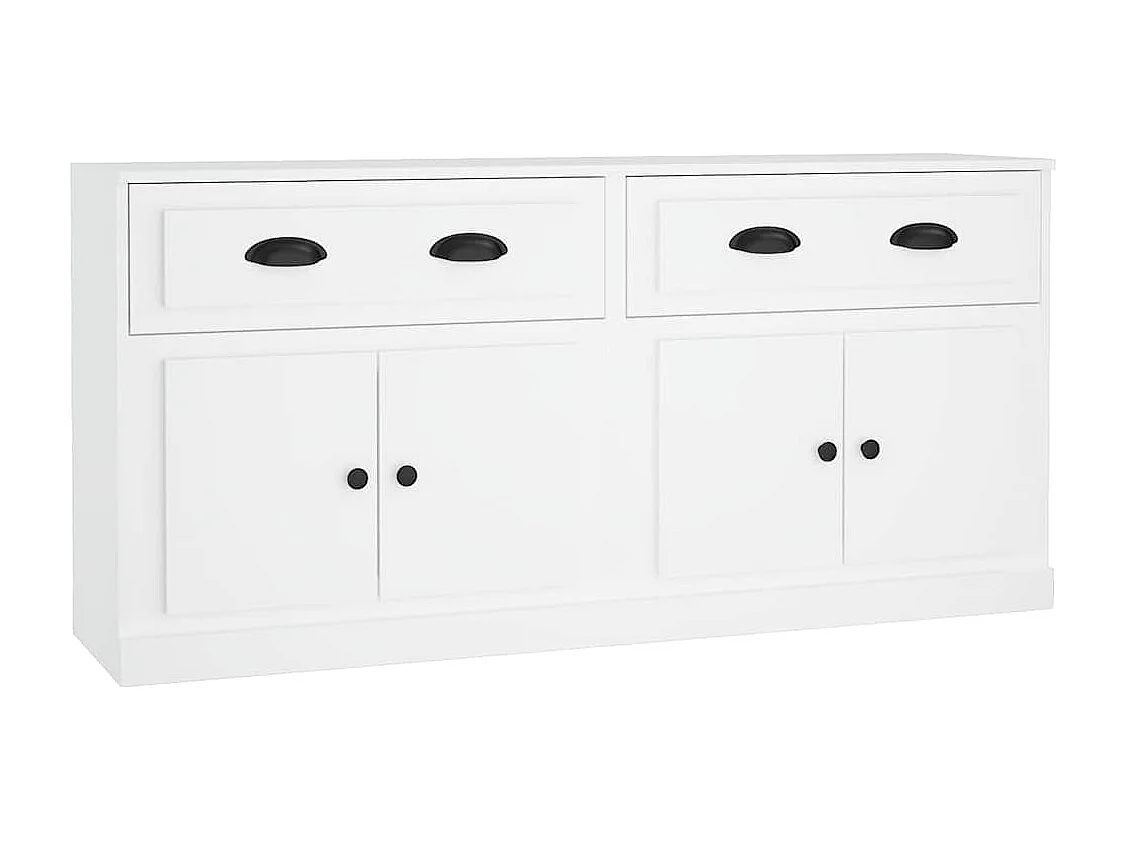 Dressoirs 2 st bewerkt hout wit