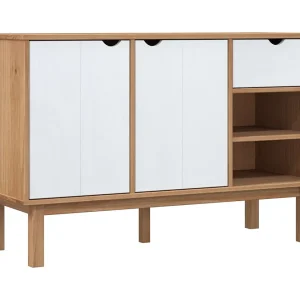 Dressoir OTTA 114x43x73,5 cm massief grenenhout bruin en wit