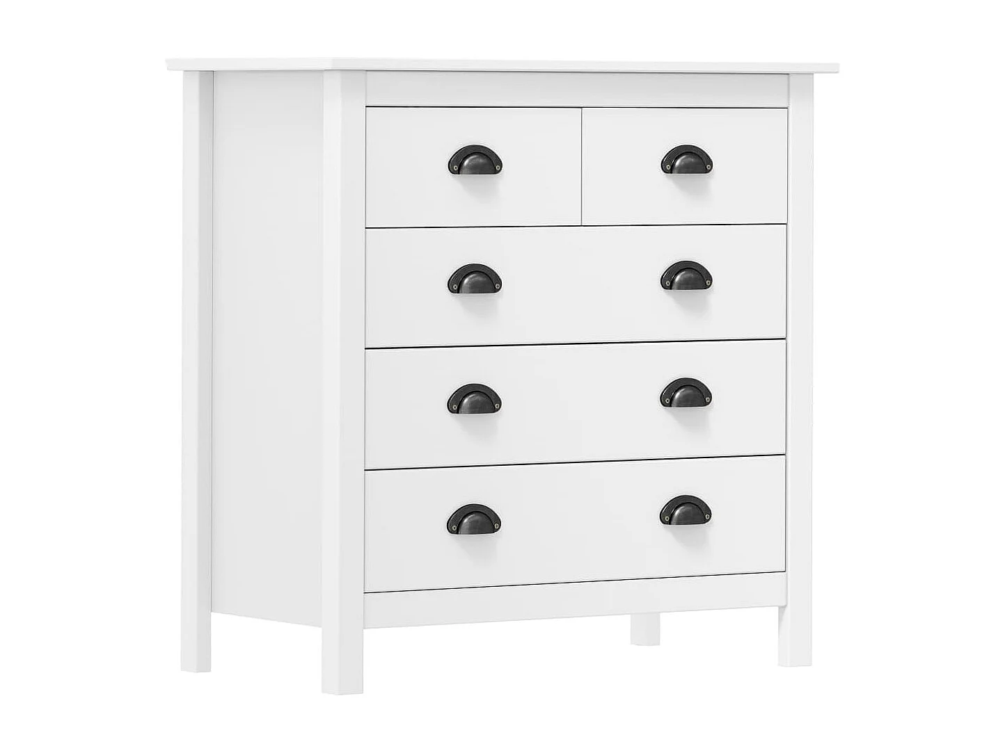 Dressoir Hill 79x40x80 cm massief grenenhout wit