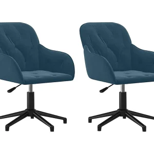 Eetkamerstoelen draaibaar 2 st fluweel blauw
