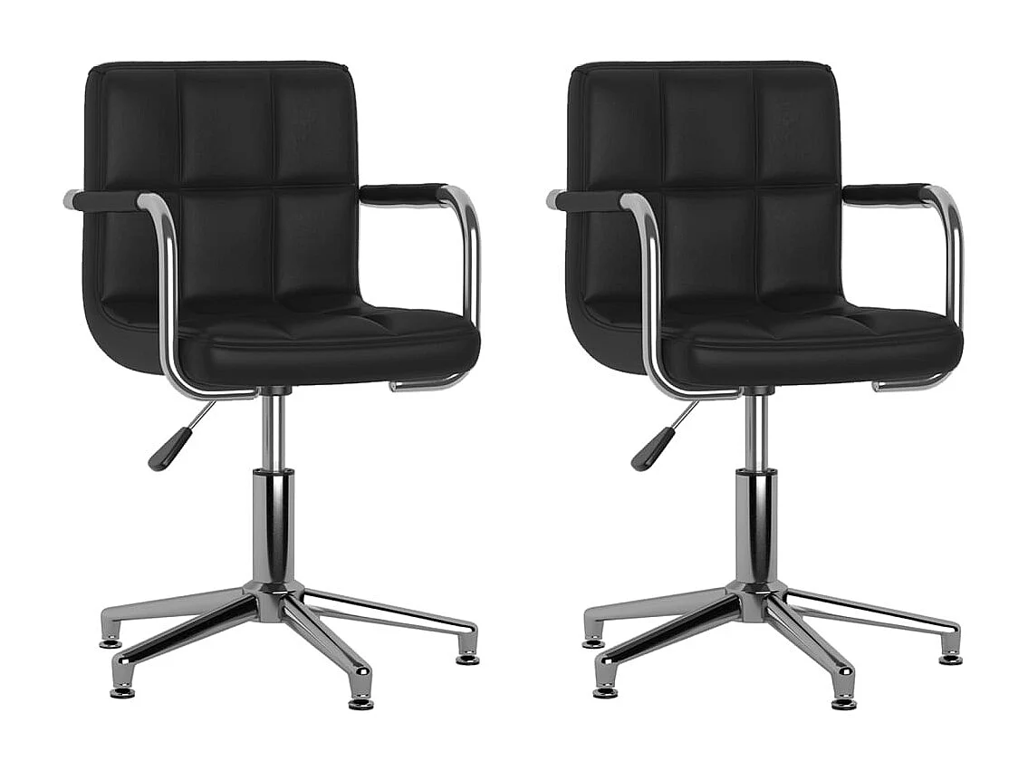 Eetkamerstoelen draaibaar 2 st kunstleer zwart