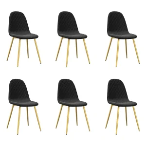 Eetkamerstoelen 6 st fluweel zwart