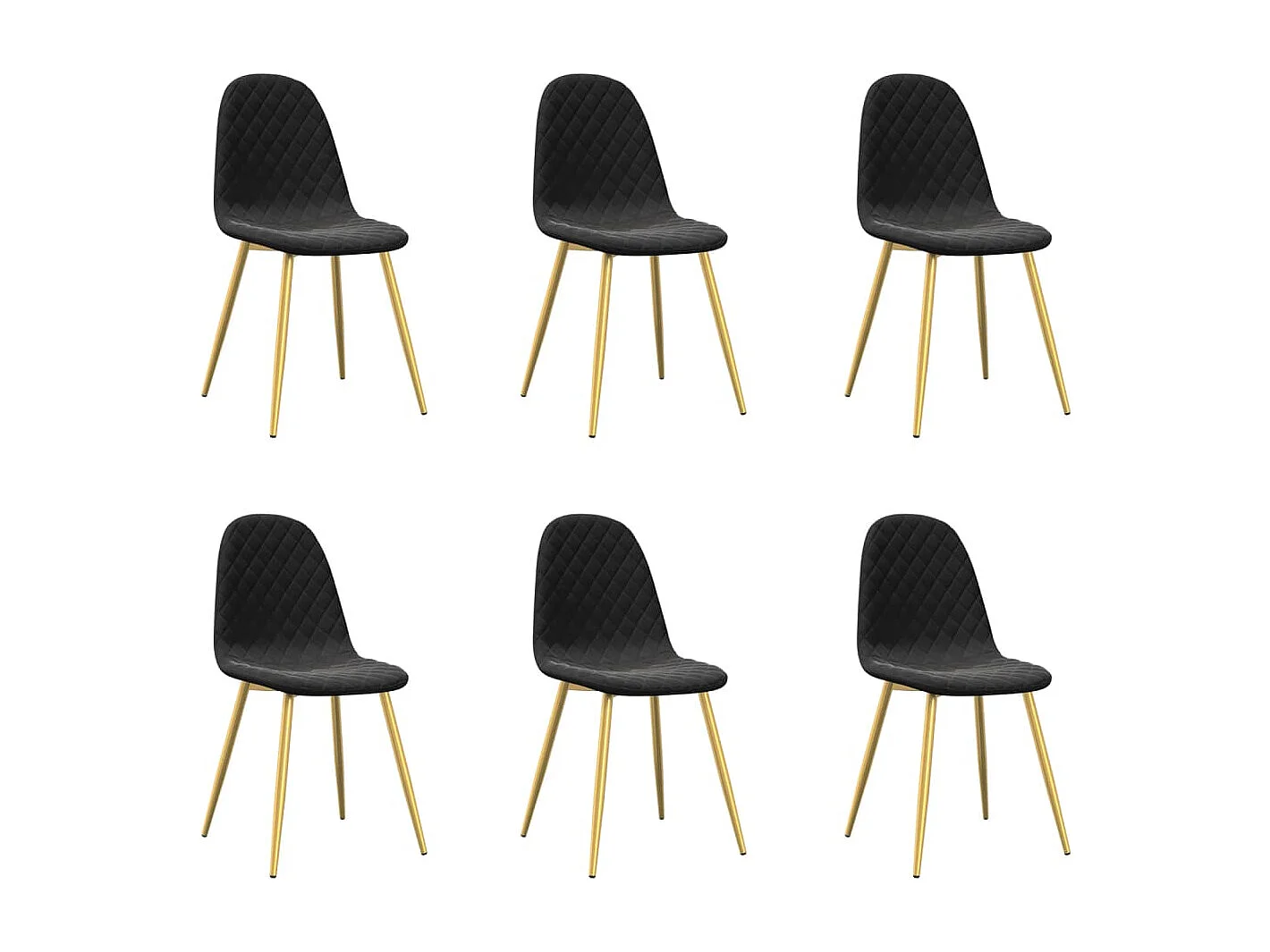 Eetkamerstoelen 6 st fluweel zwart