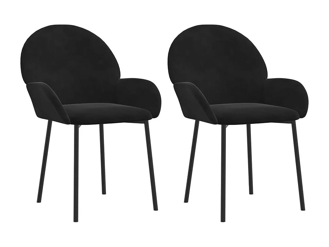 Eetkamerstoelen 2 st fluweel zwart
