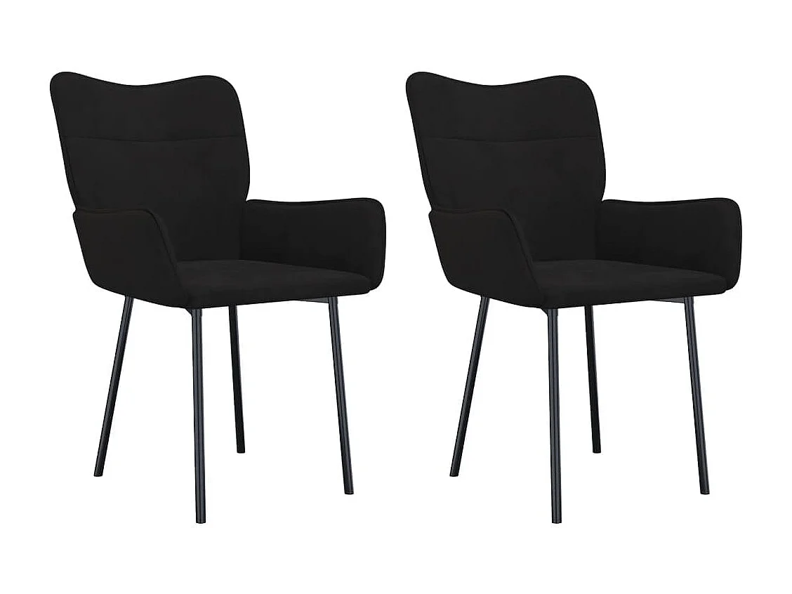 Eetkamerstoelen 2 st fluweel zwart