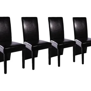 Eetkamerstoelen 4 st kunstleer zwart