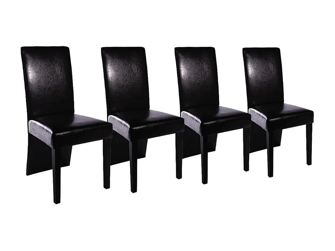 Eetkamerstoelen 4 st kunstleer zwart