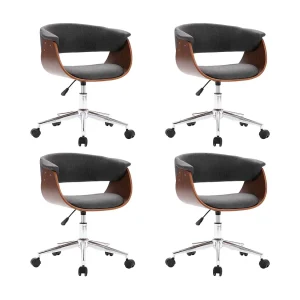 Eetkamerstoelen 4 st draaibaar stof grijs Eetkamerstoelen 4 st draaibaar stof grijs