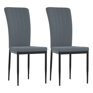 Eetkamerstoelen 2 st fluweel donkergrijs Eetkamerstoelen 2 st fluweel donkergrijs