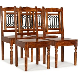 Eetkamerstoelen 4 st massief hout klassiek Eetkamerstoelen 4 st massief hout klassiek