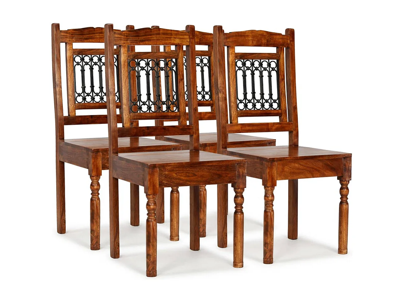 Eetkamerstoelen 4 st massief hout klassiek