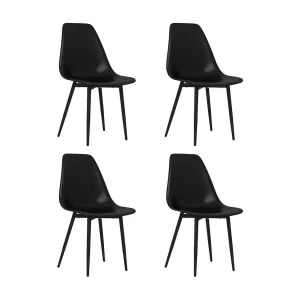 Eetkamerstoelen 4 st PP zwart