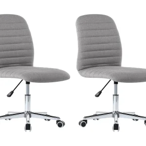 Eetkamerstoelen 2 st stof lichtgrijs Eetkamerstoelen 2 st stof lichtgrijs