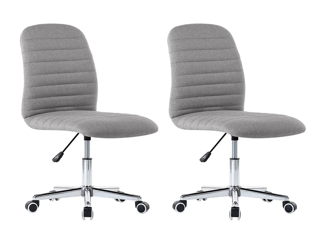 Eetkamerstoelen 2 st stof lichtgrijs