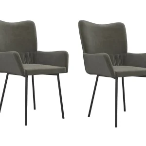 Eetkamerstoelen 2 st fluweel donkergrijs Eetkamerstoelen 2 st fluweel donkergrijs