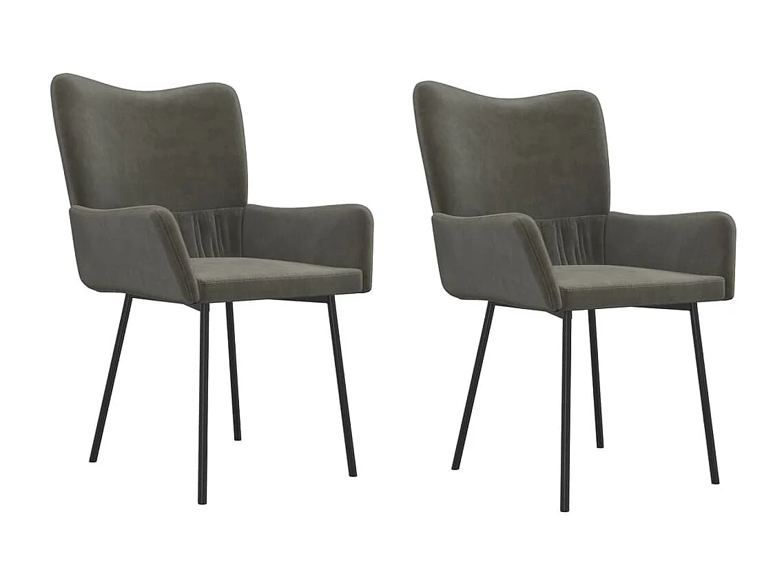 Eetkamerstoelen 2 st fluweel donkergrijs