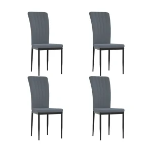 Eetkamerstoelen 4 st fluweel donkergrijs