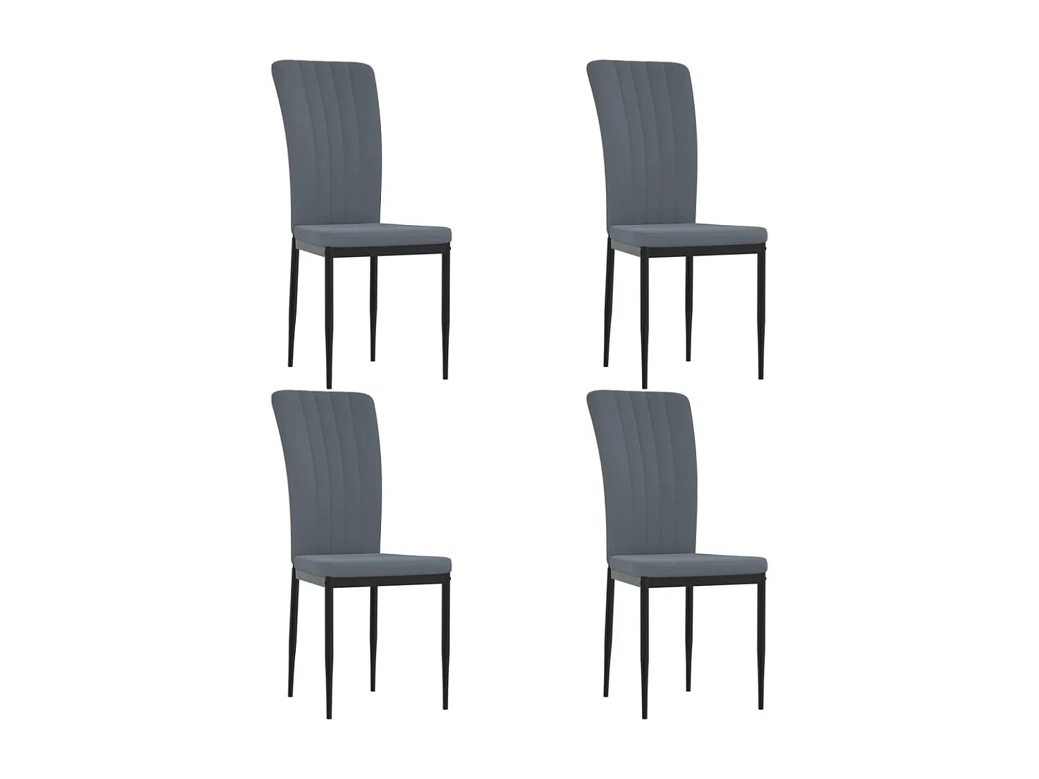 Eetkamerstoelen 4 st fluweel donkergrijs